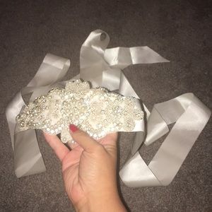 Swarovski crystal embellished wedding dress sash